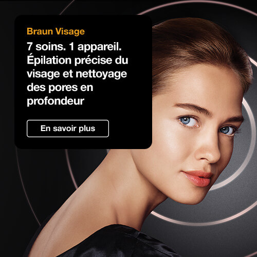 Braun Visage 7 soins. 1 appareil. Épilation précise du visage et nettoyage des pores en profondeur. En savoir plus