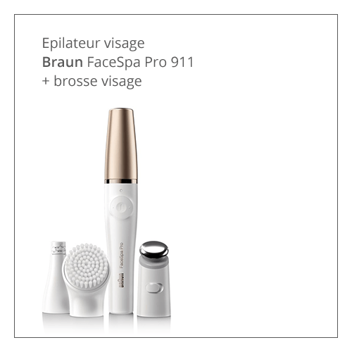 Epilateur visage Braun FaceSpa Pro 911 + brosse visage