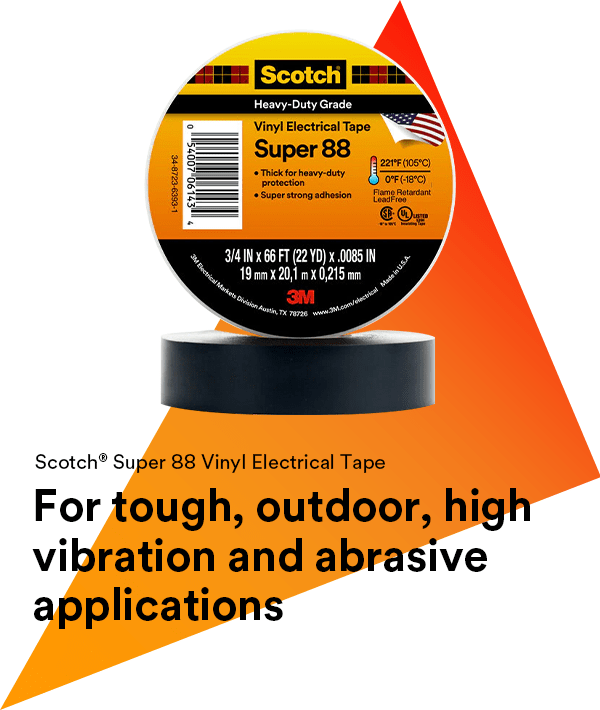 Scotch Super 88 Ruban adhésif électrique très résistant 1,9 cm x 14-2/3  verges (Noir) : : Outils et Bricolage