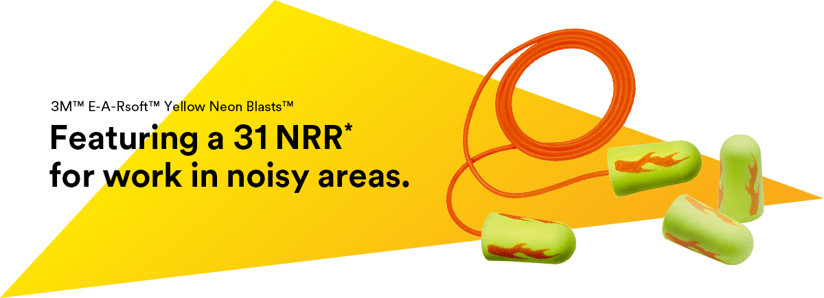 Bouchons d'oreilles anti-bruit jetables Yellow Neon E-A-Rsoft™ 3M™ - 34dB