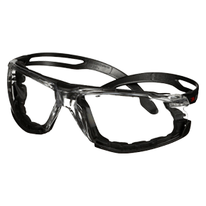 3M SecureFit 500 Series Safety Glasses, IR 1.7 Lens, Anti-Fog/Anti-Scratch Coating, ANSI Z87+/CSA Z94.3 (SF517AF-GRN)