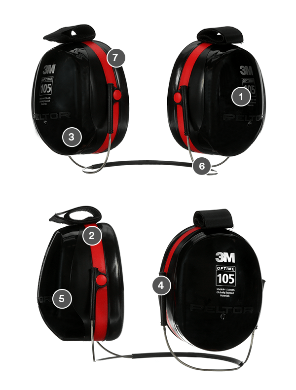 3M™ PELTOR™ Optime™ 105 H10A, Over-the-Head Earmuffs with Noise