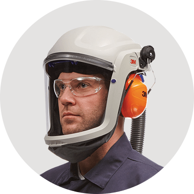 3M M-307 Versaflo Respiratory Hard Hat Assembly with Premium Visor and Faceseal for sale online 