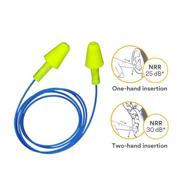 3M™ E-A-R™ EXPRESS™ Pod Plugs™ Earplugs 311-1127, Metal Detectable