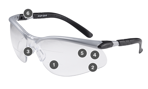 3M™ BX™ Dual Reader Protective Eyewear 11458-00000-20, Clear Anti