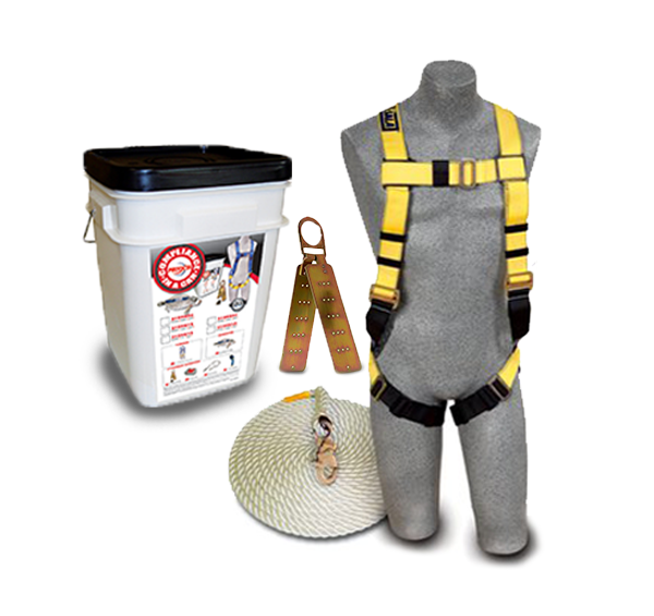 Complete Fall Protection Roofing Safety System Compliance Kit Harness  Reusable