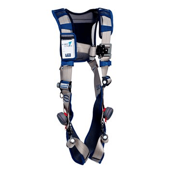 TB Leg Straps with Sewn in Hip Pad & Belt & Side D-Rings Aluminum Back Front 3M DBI-SALA 1112572 ExoFit STRATA Blue/Gray Large 