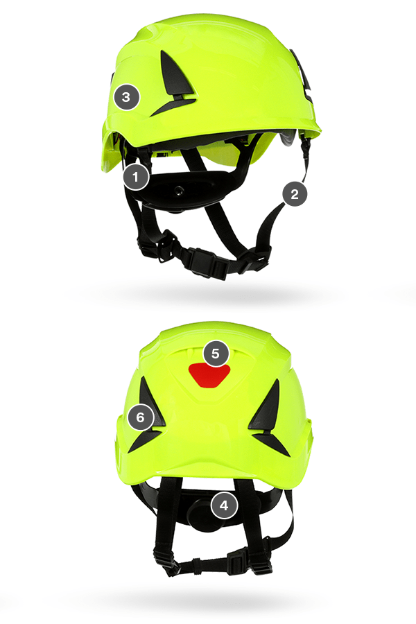 3M™ SecureFit™ Safety Helmet, X5014-ANSI, HVGreen, 10 EA/Case | 3M