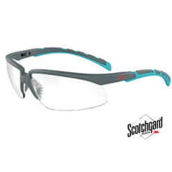3M™ Solus™ 2000 Series, S2025AF-BLU, Blue/Gray Temples, Clear