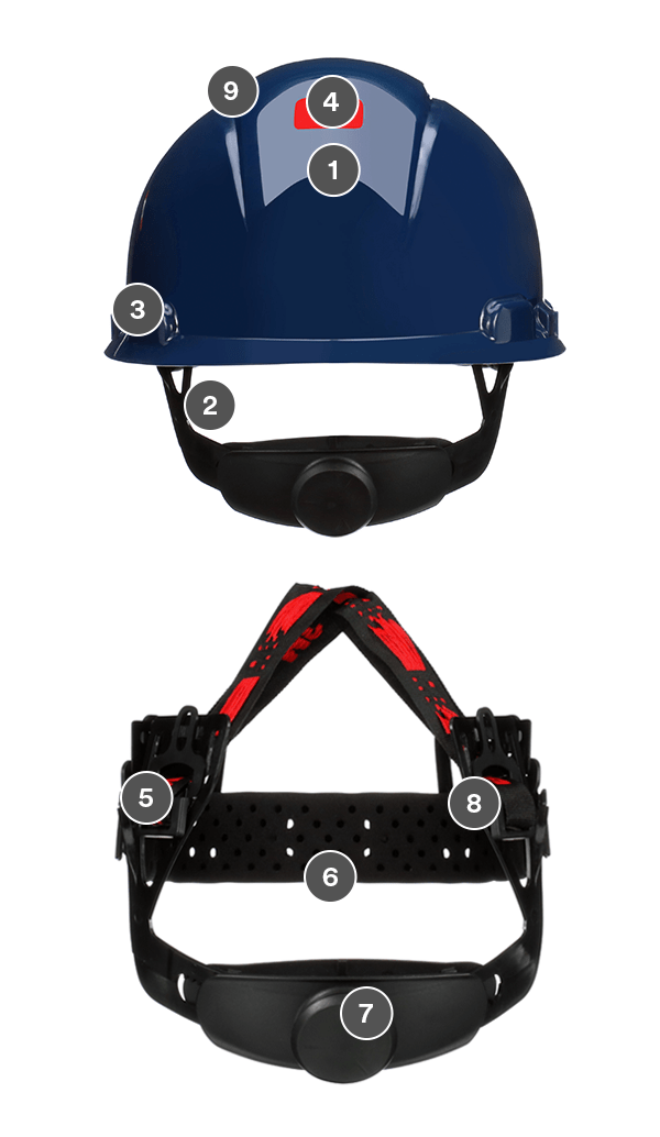 3M™ SecureFit™ Hard Hat H-710SFV-UV, Navy Blue, 4-Point Pressure