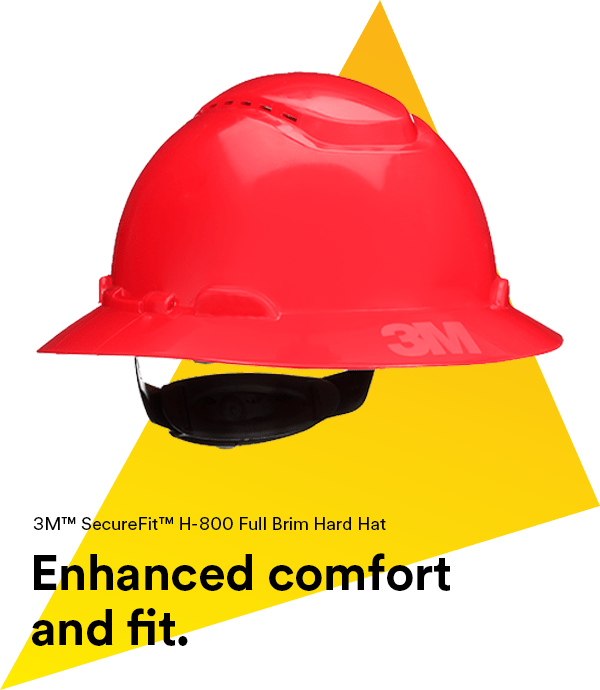 3M™ SecureFit™ Full Brim Hard Hat H-805SFV-UV, Red Vented, 4