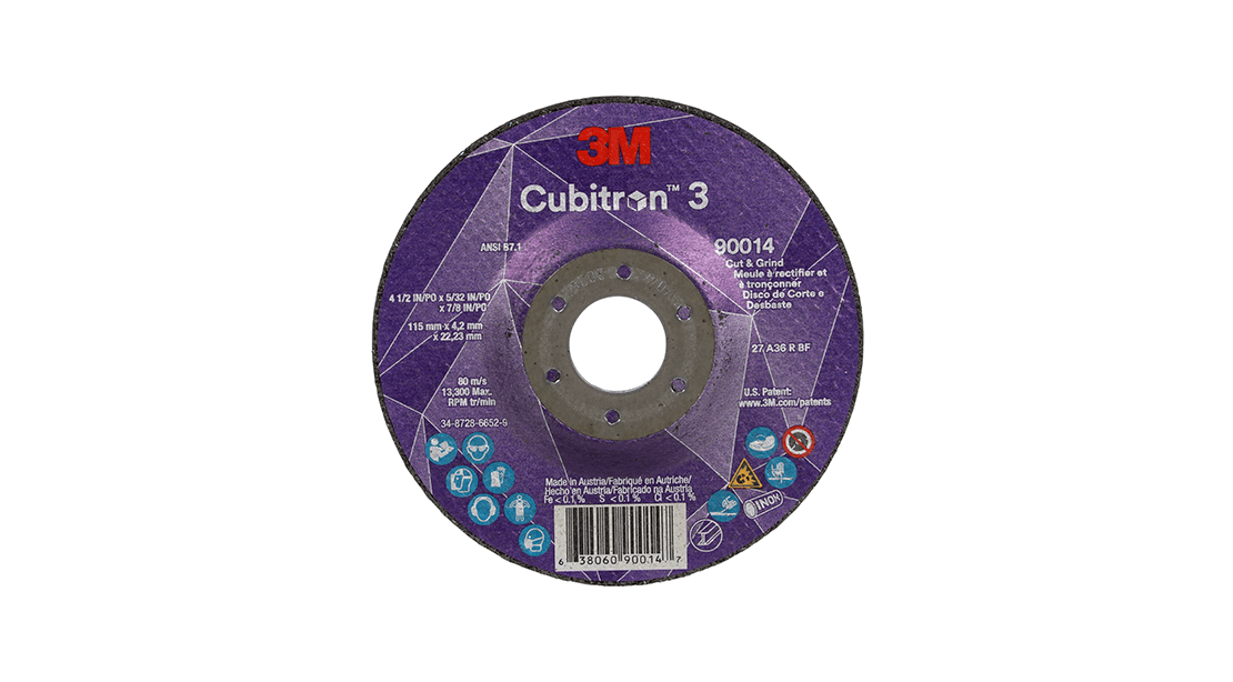 3M™ Cubitron™ 3 Cut and Grind Wheel, 89160, 36+, T27, 5 in x
