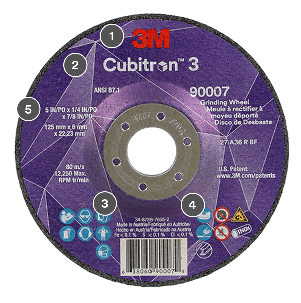 3M™ Cubitron™ 3 Depressed Center Grinding Wheel, 90004, 36+, T27