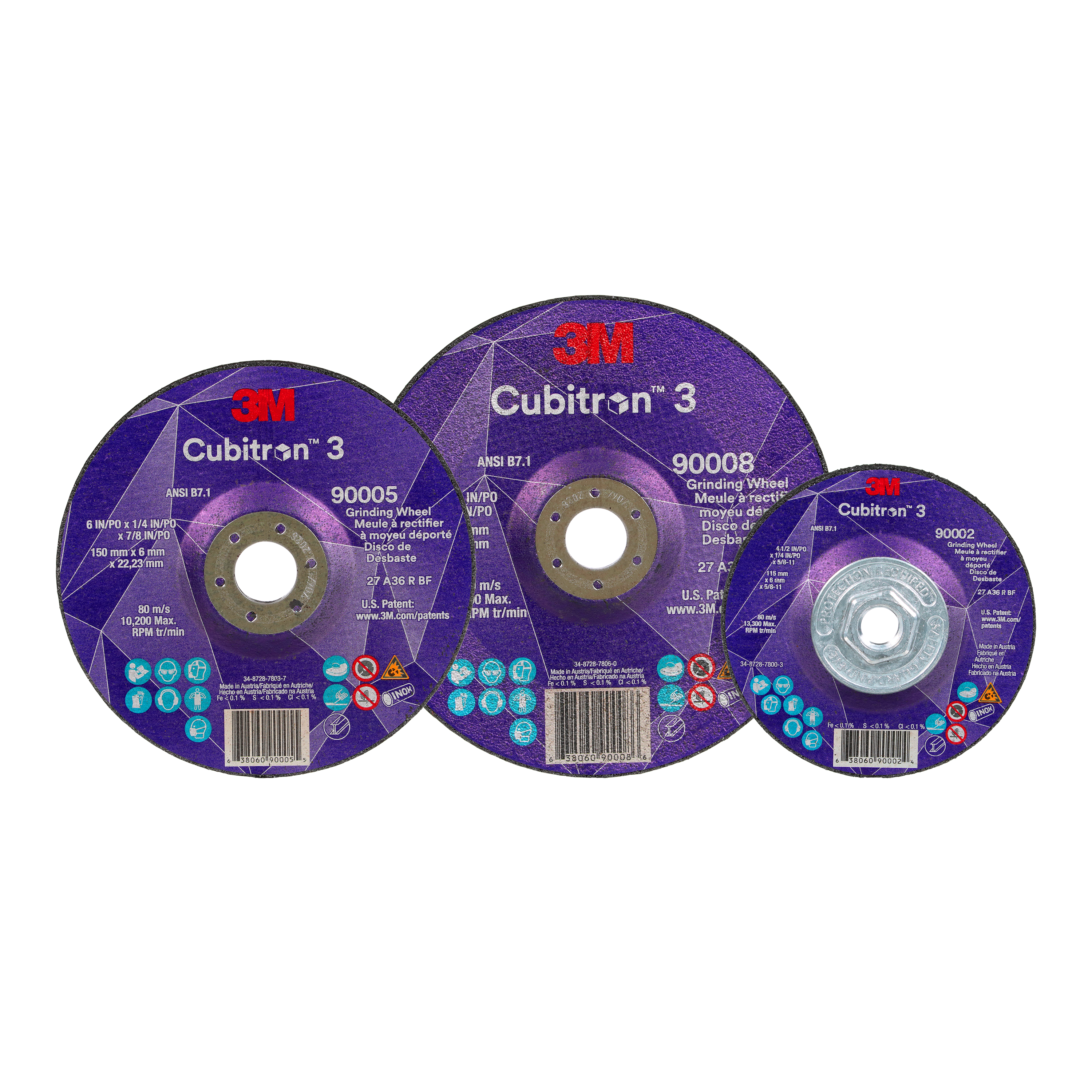 3M™ Cubitron™ 3 Depressed Center Grinding Wheel, 90002, 36+